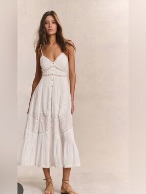 LoveShackFancy Esilda Heritage Cotton Midi Dress size small